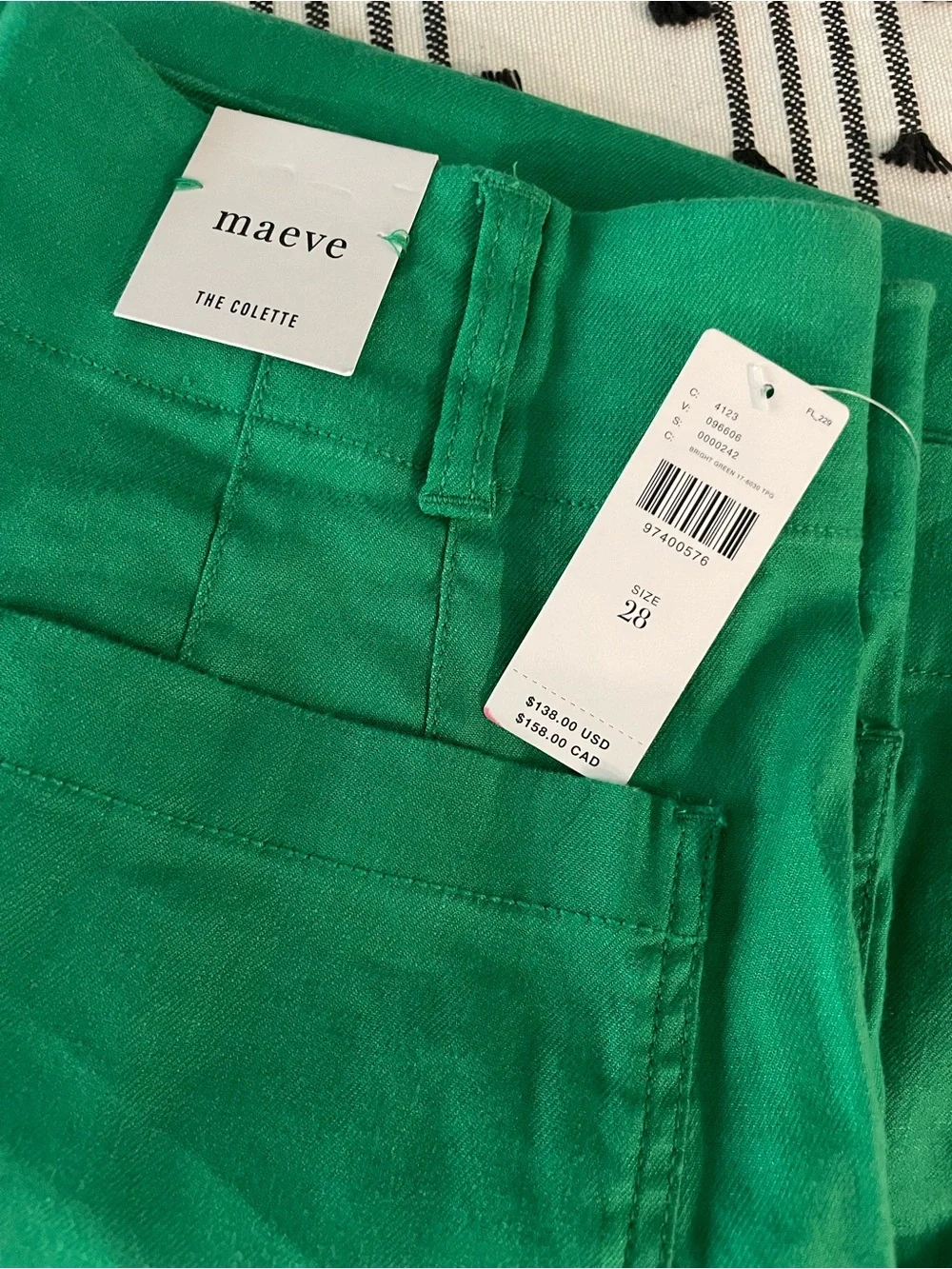 NWT Anthropologie Maeve Wide-Leg High-Rise Pants in Green